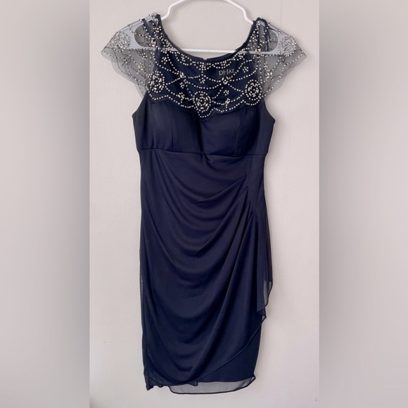 dj jaz navy blue dress Hedi Organza Cocktail Dress – JS Collections main image 0